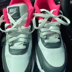 Nike 6.5y Air Max 90 LTR GS Anthracite Hyper Pink Shoes